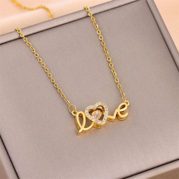 Valentines Day Gift New Titanium Steel Necklace Fashion New Love Smart Necklace Female Clavicle Chain Fashion Jewelry Woman - Image 8