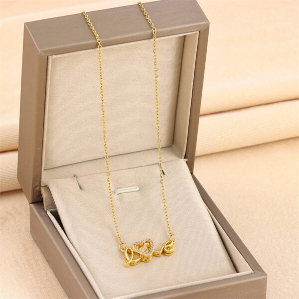 Valentines Day Gift New Titanium Steel Necklace Fashion New Love Smart Necklace Female Clavicle Chain Fashion Jewelry Woman - Image 4